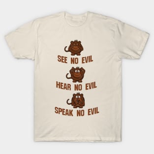 See Hear Speak No Evil Three Monkeys T-Shirt